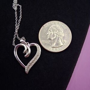 Elegant Silver Heart Pendant Necklace